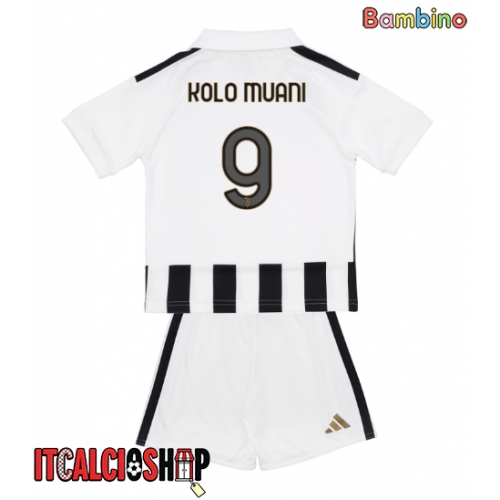 Juventus Randal Kolo Muani #9 Prima Maglia Bambino 2026-27 Manica Corta (+ Pantaloni corti)